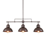 Industrial 3 - Light Linear Dome Pendant Lighting - LightfixturesUAE