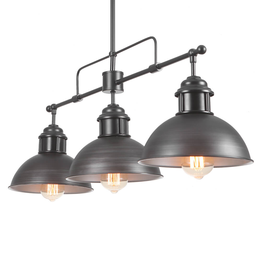 Industrial 3 - Light Linear Dome Pendant Lighting - LightfixturesUAE