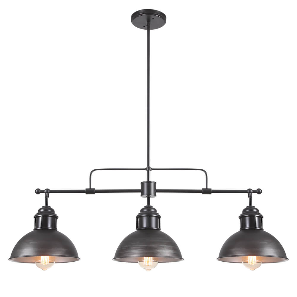 Industrial 3 - Light Linear Dome Pendant Lighting - LightfixturesUAE