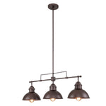 Industrial 3 - Light Linear Dome Pendant Lighting - LightfixturesUAE