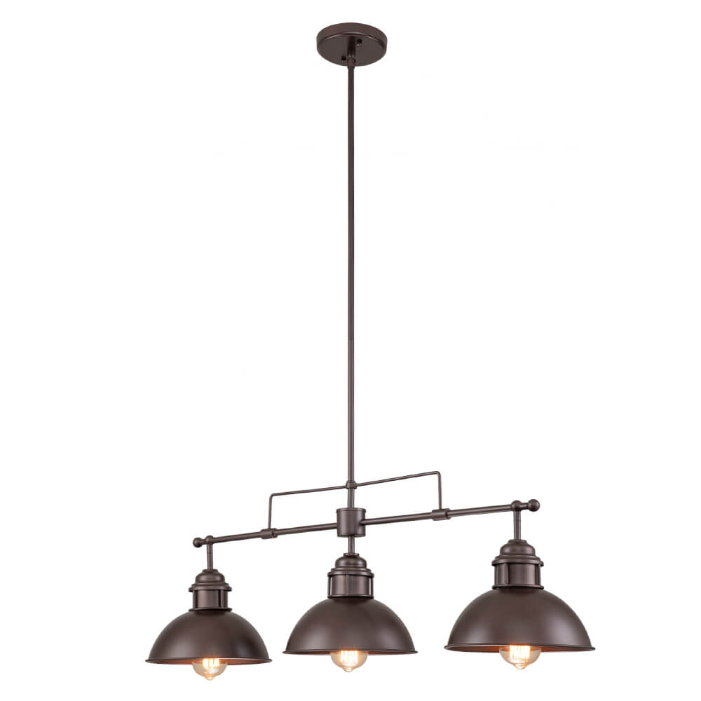 Industrial 3 - Light Linear Dome Pendant Lighting - LightfixturesUAE