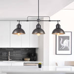 Industrial 3 - Light Linear Dome Pendant Lighting - LightfixturesUAE