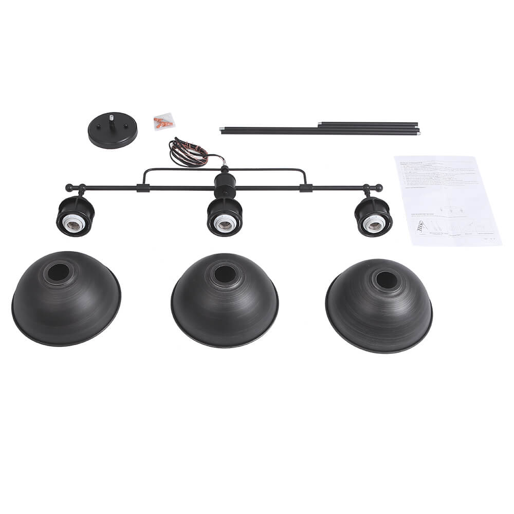 Industrial 3 - Light Linear Dome Pendant Lighting - LightfixturesUAE