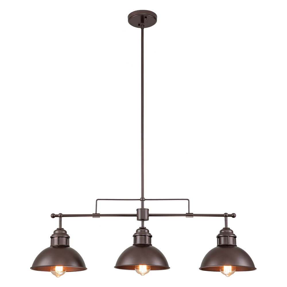 Industrial 3 - Light Linear Dome Pendant Lighting - LightfixturesUAE