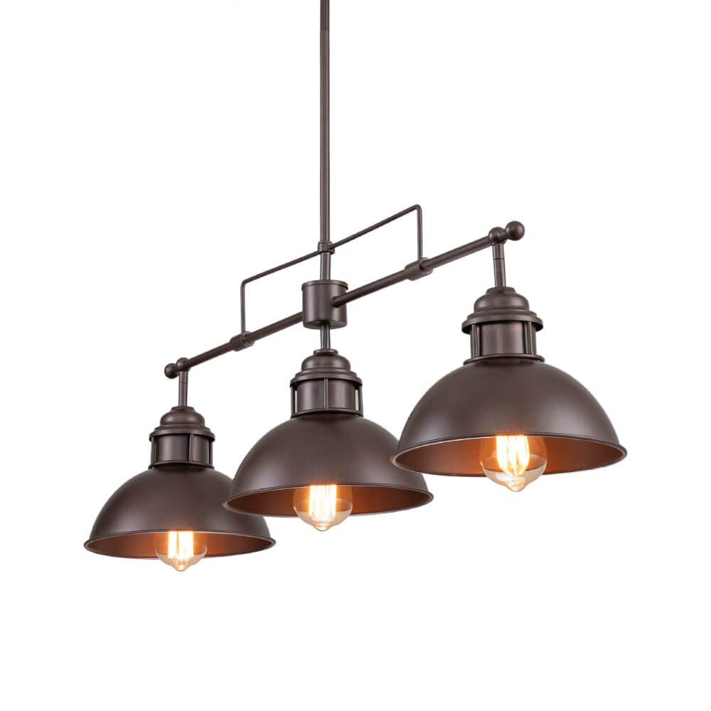 Industrial 3 - Light Linear Dome Pendant Lighting - LightfixturesUAE