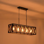 Industrial 5 - Light Rectangular Kitchen Island Chandelier Pendant Light - LightfixturesUAE