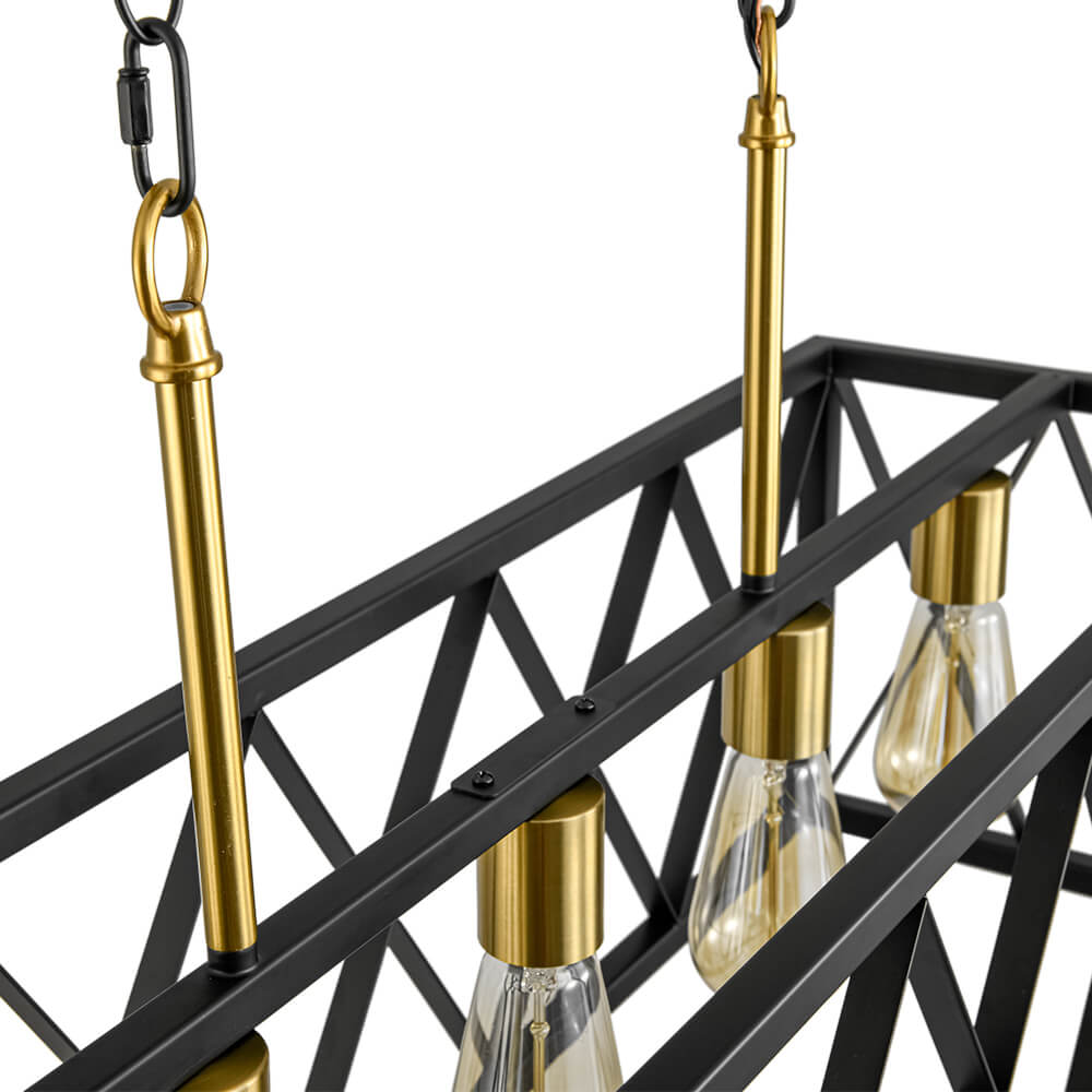 Industrial 5 - Light Rectangular Kitchen Island Chandelier Pendant Light - LightfixturesUAE