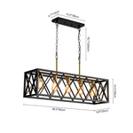 Industrial 5 - Light Rectangular Kitchen Island Chandelier Pendant Light - LightfixturesUAE