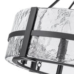 Industrial 8 - Light Round Handcrafted Water - Textured Glass Chandelier - LightfixturesUAE