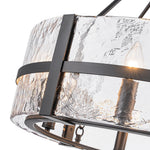 Industrial 8 - Light Round Handcrafted Water - Textured Glass Chandelier - LightfixturesUAE