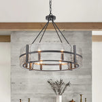Industrial 8 - Light Round Handcrafted Water - Textured Glass Chandelier - LightfixturesUAE