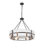 Industrial 8 - Light Round Handcrafted Water - Textured Glass Chandelier - LightfixturesUAE