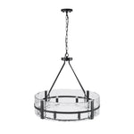 Industrial 8 - Light Round Handcrafted Water - Textured Glass Chandelier - LightfixturesUAE