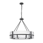 Industrial 8 - Light Round Handcrafted Water - Textured Glass Chandelier - LightfixturesUAE