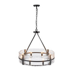 Industrial 8 - Light Round Handcrafted Water - Textured Glass Chandelier - LightfixturesUAE