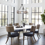 Industrial 8 - Light Round Handcrafted Water - Textured Glass Chandelier - LightfixturesUAE