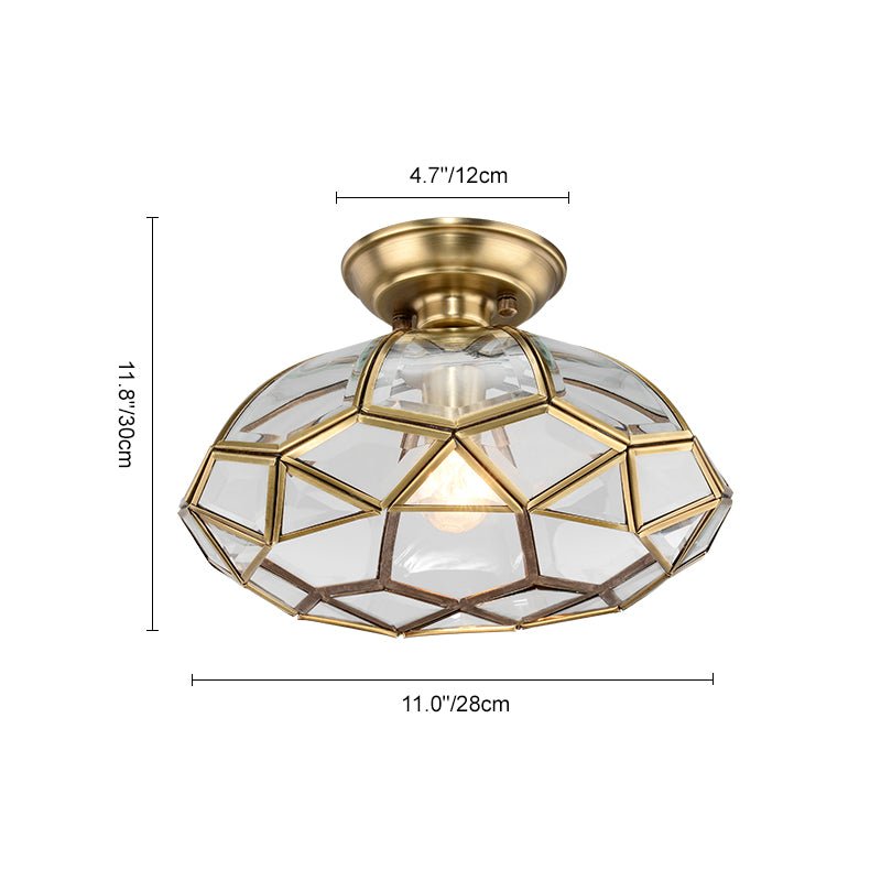Lantern Geometric Panel Semi Flush Mount Ceiling Light - LightfixturesUAE