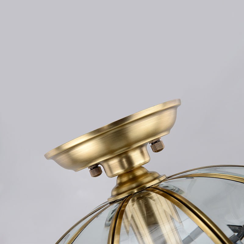 Lantern Geometric Panel Semi Flush Mount Ceiling Light - LightfixturesUAE