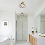 Lantern Geometric Panel Semi Flush Mount Ceiling Light - LightfixturesUAE