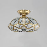 Lantern Geometric Panel Semi Flush Mount Ceiling Light - LightfixturesUAE