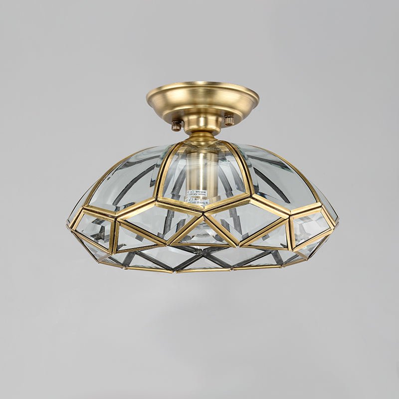 Lantern Geometric Panel Semi Flush Mount Ceiling Light - LightfixturesUAE