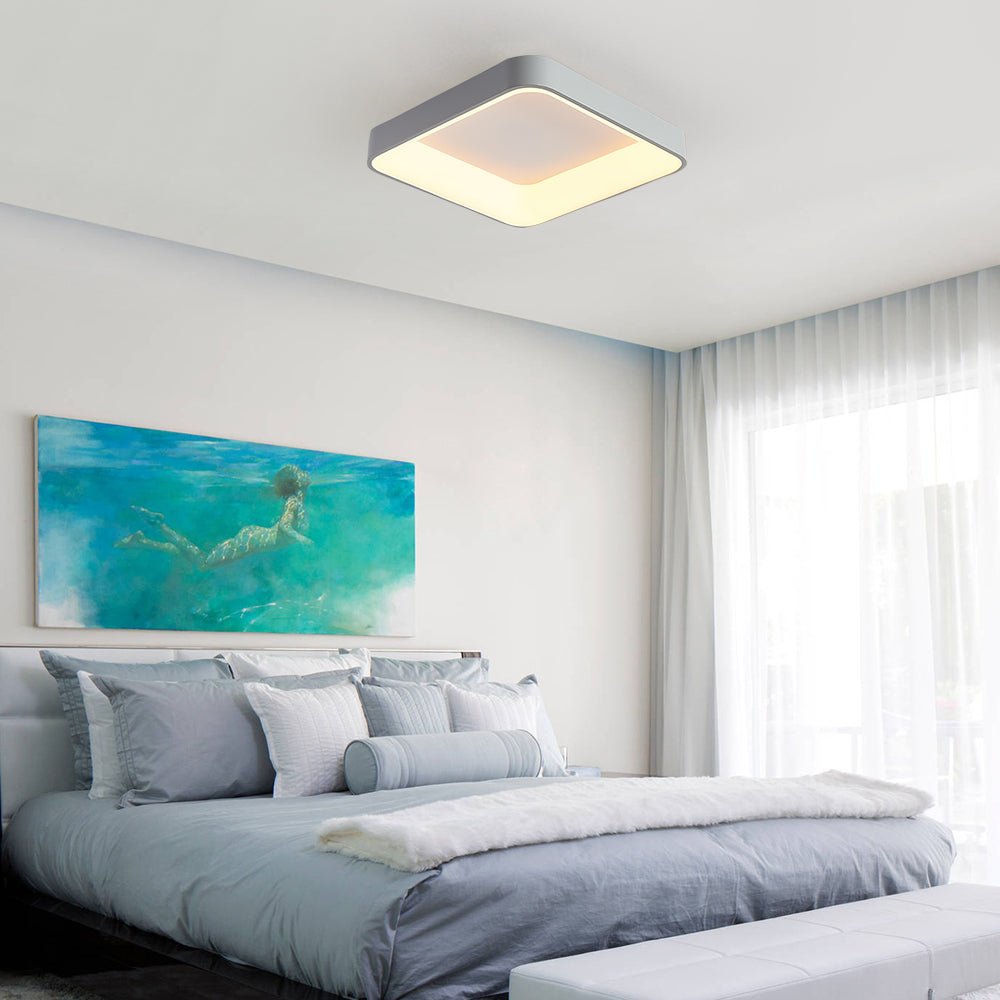 LED Acrylic Flat Square Flush Mount Ceiling Light - LightfixturesUAE