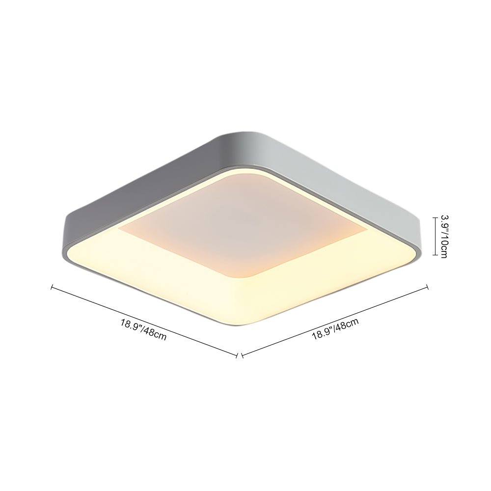 LED Acrylic Flat Square Flush Mount Ceiling Light - LightfixturesUAE