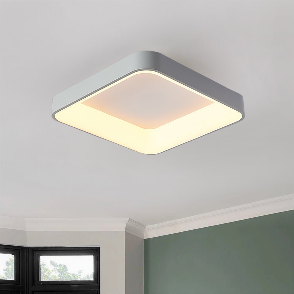 LED Acrylic Flat Square Flush Mount Ceiling Light - LightfixturesUAE