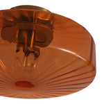 LightfixturesUAE-1-light Amber Rippled Glass Drum Semi Flush Mount-Ceiling Lights-Amber-