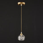 LightfixturesUAE-1-Light Cutting Crystal Shade Brass Mini Pendant Lighting-Pendant Lights-Brass-
