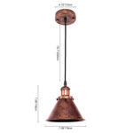 LightfixturesUAE-1-Light Farmhouse Vintage Aged Cone Pendant Light-Pendant Lights - 