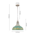 LightfixturesUAE-1-Light Farmhouse Vintage Antique Teal Brass Bowl Shape Pendant Light-Pendant Lights-Blue-