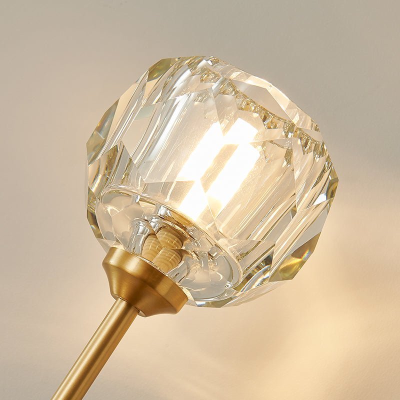 LightfixturesUAE-1-Light Mid-Century Needle Brass Crystal Wall Sconce-Wall Lights - 