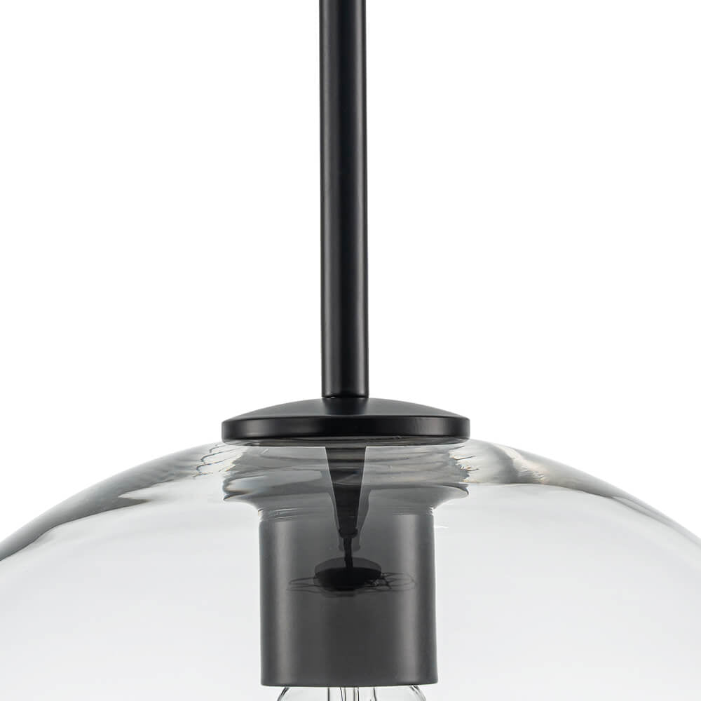 LightfixturesUAE-1-Light Modern Clear Glass Globe Pendant Light-Pendant Lights-Brass-
