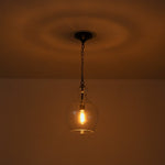 LightfixturesUAE-1-Light Modern Clear Wine Glass Pendant Light For Bar-Pendant Lights-Black-