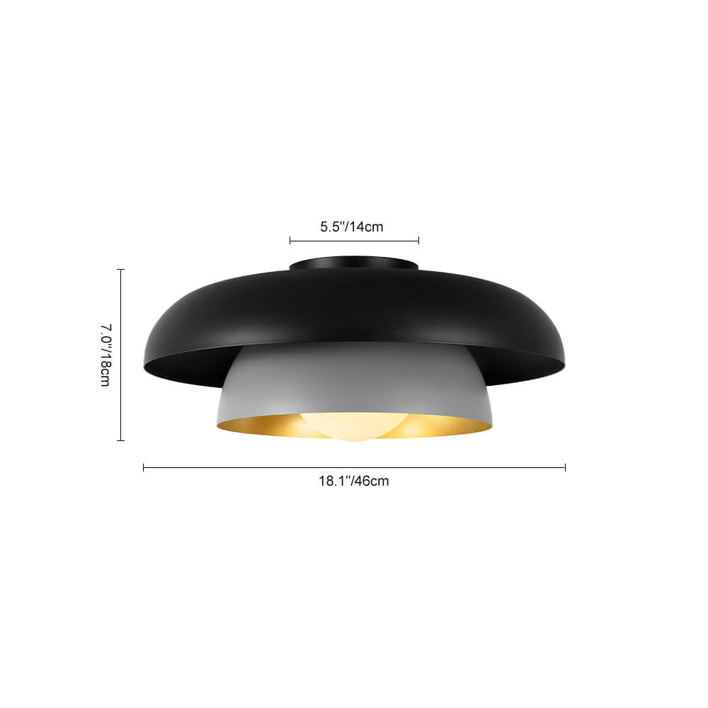 LightfixturesUAE-1-Light Modern Double Layer Three Color Arc Ceiling Light-Ceiling Lights-Black-