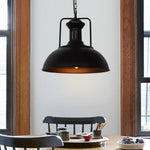 LightfixturesUAE-1-Light Modern Farmhouse Dome Pendant Lighting-Pendant Lights-Black-