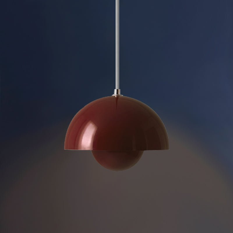LightfixturesUAE-1-Light Modern Flowerpot Danish Design Dome Pendant Light-Pendant Lights-Gloss Dark Green-