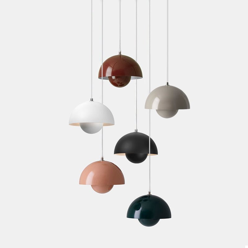 LightfixturesUAE-1-Light Modern Flowerpot Danish Design Dome Pendant Light-Pendant Lights-Matte White-