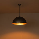 LightfixturesUAE-1-Light Modern Hammered Texture Dome Pendant Lighting-Pendant Lights-Aged Brass-40 cm