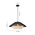 LightfixturesUAE-1-Light Modern Hand-Woven Hat Rope Island Chandelier-Chandeliers-Black-