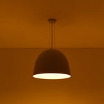 LightfixturesUAE-1-Light Modern Matte White Dome Metal Pendant Light-Pendant Lights-White-