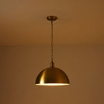 LightfixturesUAE-1-Light Modern Mid-century Brass Metal Dome Pendant-Pendant Lights-Large-