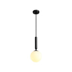 LightfixturesUAE-1-Light Modern Mini Opal Bubble Glass Pendant Light-Pendant Lights-Black-