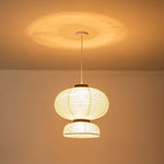 LightfixturesUAE-1-Light Modern Nordic Handmade White Paper 2-Tiered Pendant Light-Pendant Lights-B-