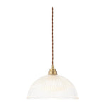LightfixturesUAE-1-Light Modern Ribbed Glass Dome-Shaped Pendant Light-Pendant Lights-Large-