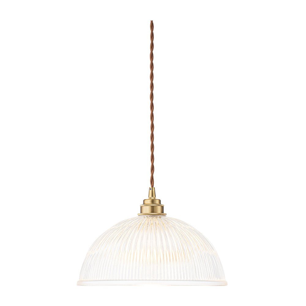 LightfixturesUAE-1-Light Modern Ribbed Glass Dome-Shaped Pendant Light-Pendant Lights-Large-