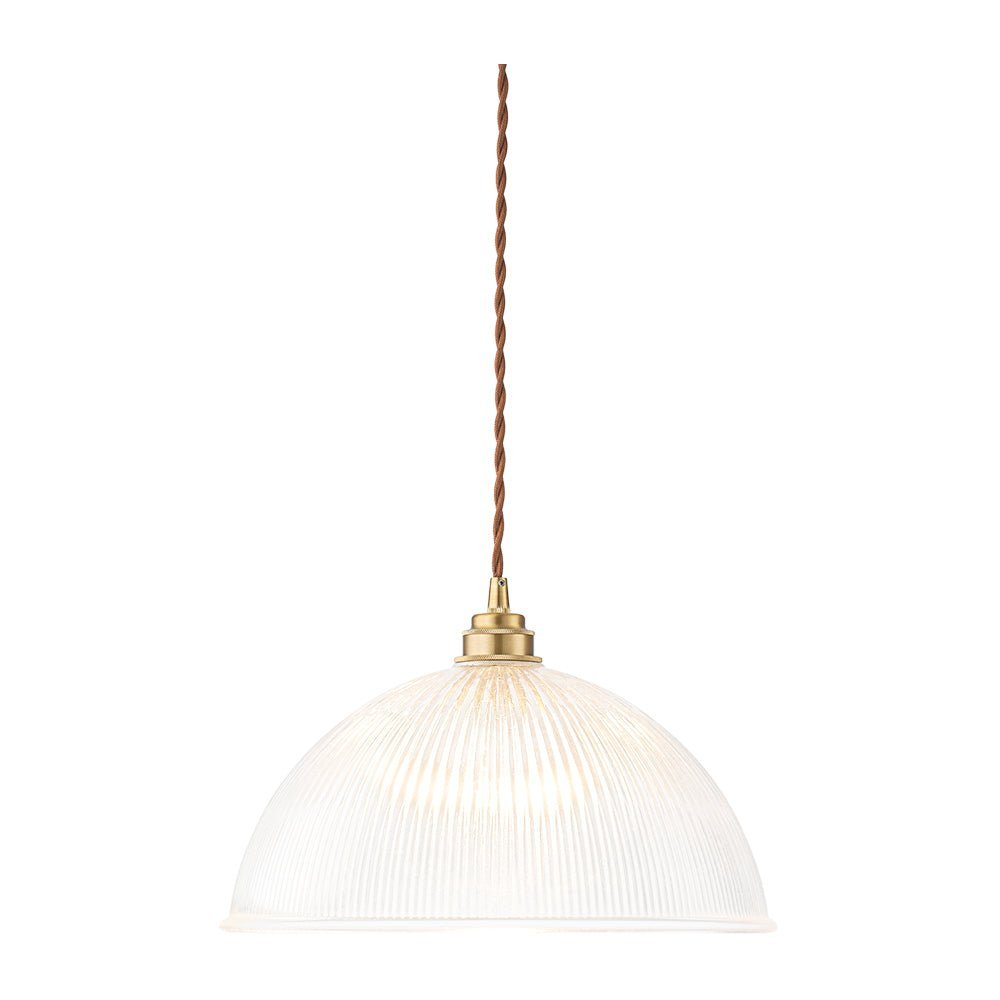 LightfixturesUAE-1-Light Modern Ribbed Glass Dome-Shaped Pendant Light-Pendant Lights-Large-