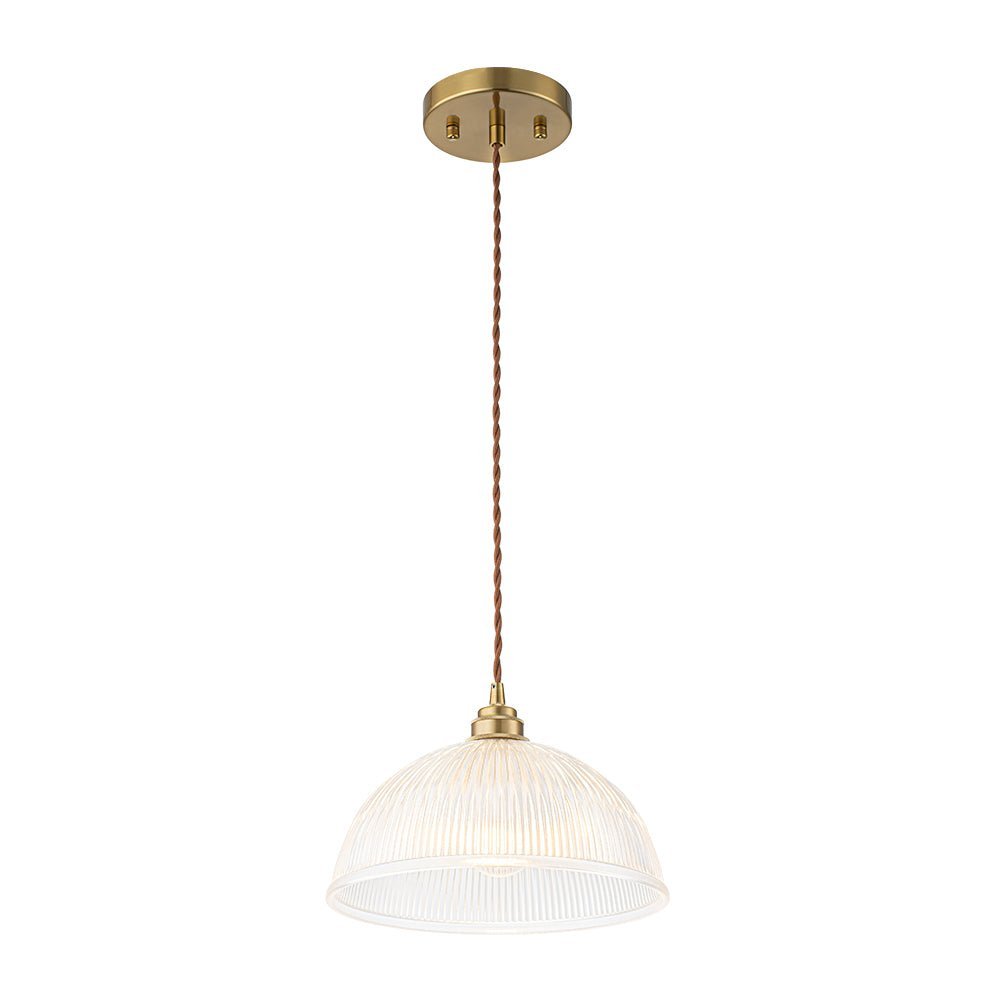 LightfixturesUAE-1-Light Modern Ribbed Glass Dome-Shaped Pendant Light-Pendant Lights-Large-