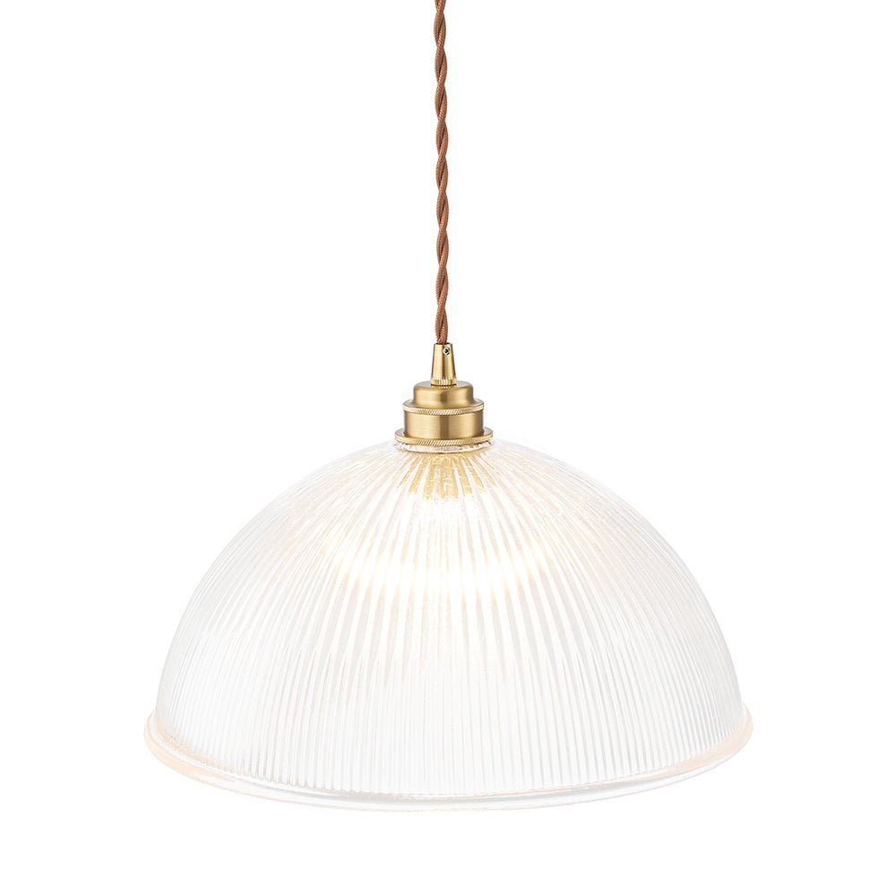 LightfixturesUAE-1-Light Modern Ribbed Glass Dome-Shaped Pendant Light-Pendant Lights-Large-